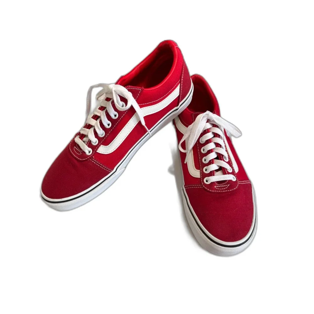 Vans Ward OTW Sidewall Racing Red/White Low Top Skate Sneakers Like New Size 10